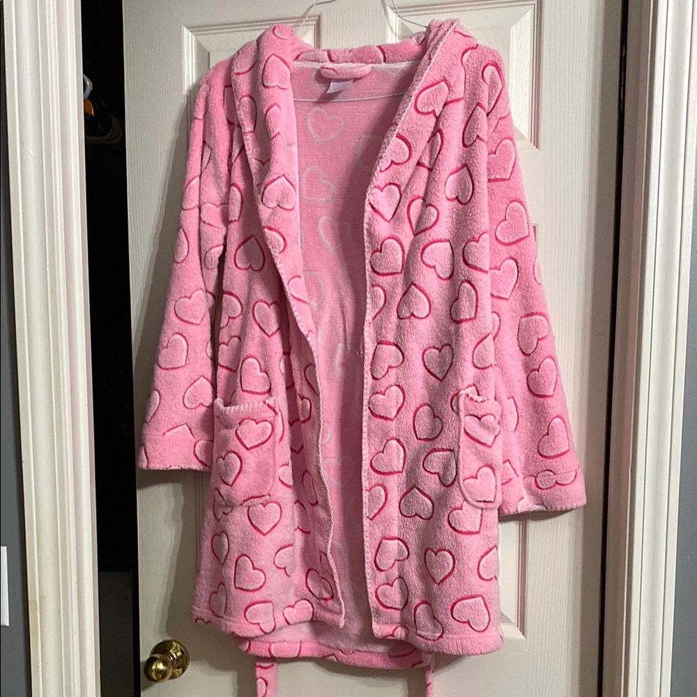 Pink Heart Patterned Robe